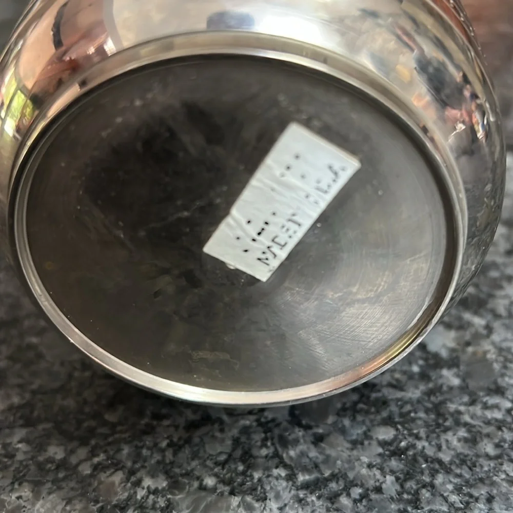 Silver Plated Etched 12.5” Double Screwtop Bottle Shaker